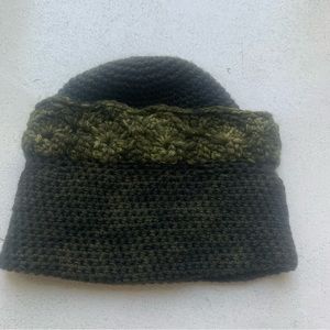 Handmade Knit Wool Beanie - Green Ombré
